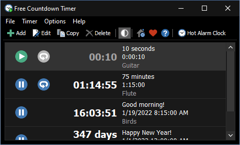 Free Countdown Timer Night Mode